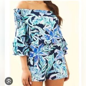 Lilly Pulitzer Off the Shoulder Size Small Romper Brand New